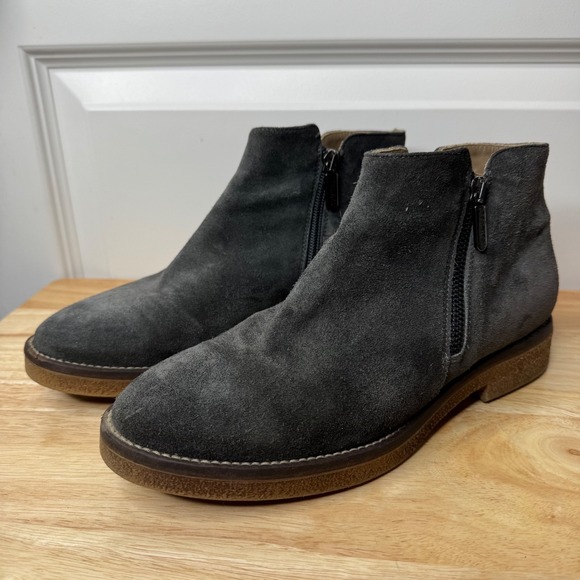 Italeau Foliana Boots Women's 38.5 / 8 Gray Waterproof Suede Booties Handmade - Picture 1 of 11